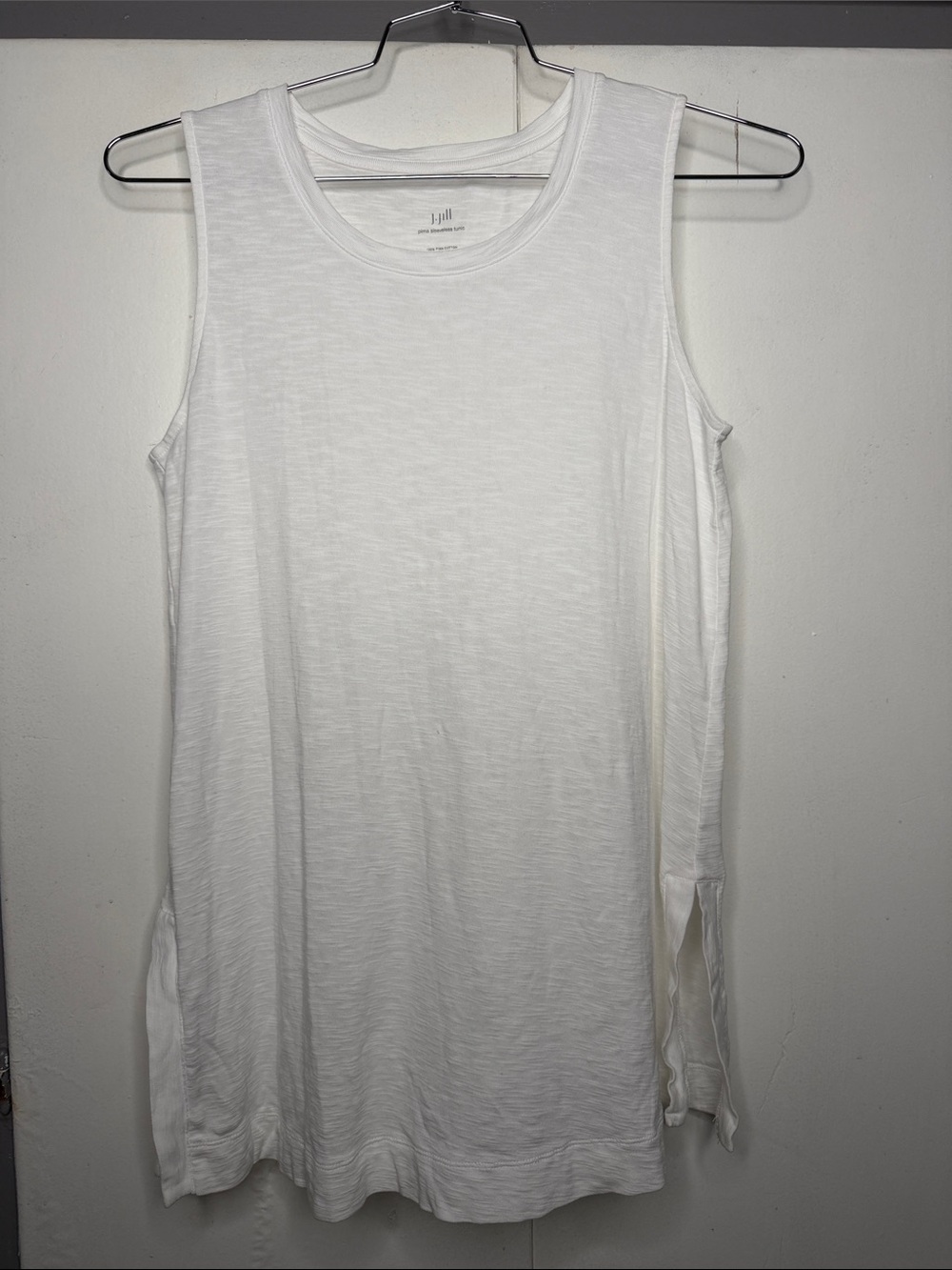 j jill women pima sleeveless tunic medium white